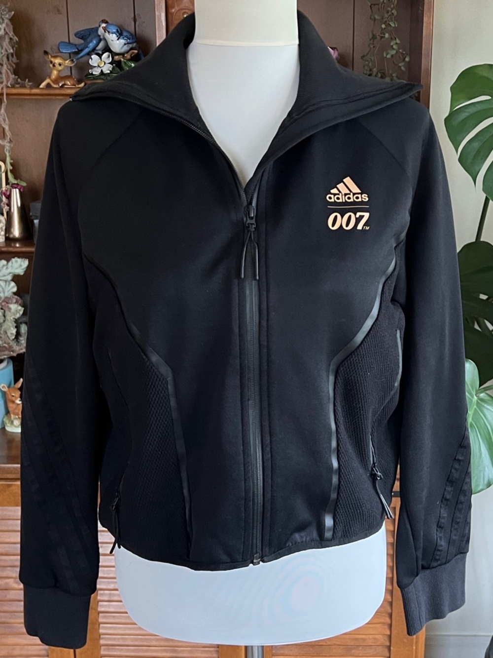 Adidas Black 007 James Bond Zip-Up Bomber Jacket L EUC